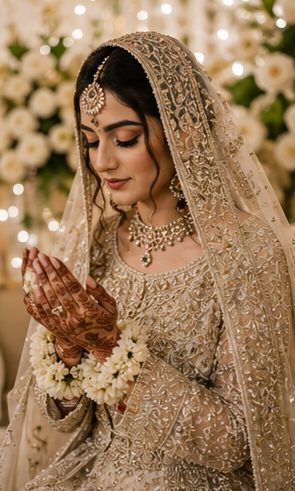 Bride at an elegant Nikkah ceremony